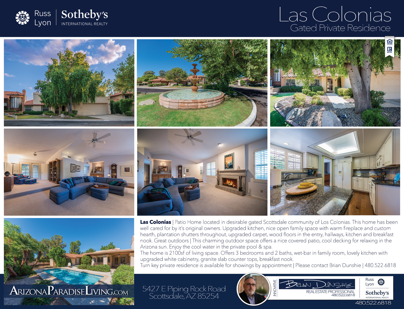 Arizona Paradise Living Las Colonias Patio Home For Sale 5427 E